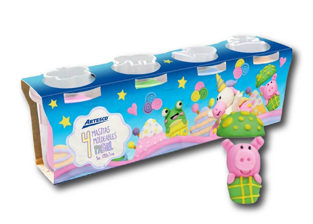 MASITA MOLDEABLE 5 ONZ  C. PASTEL 4 COLORES